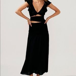 SUBOO style black Alva ruched dress
